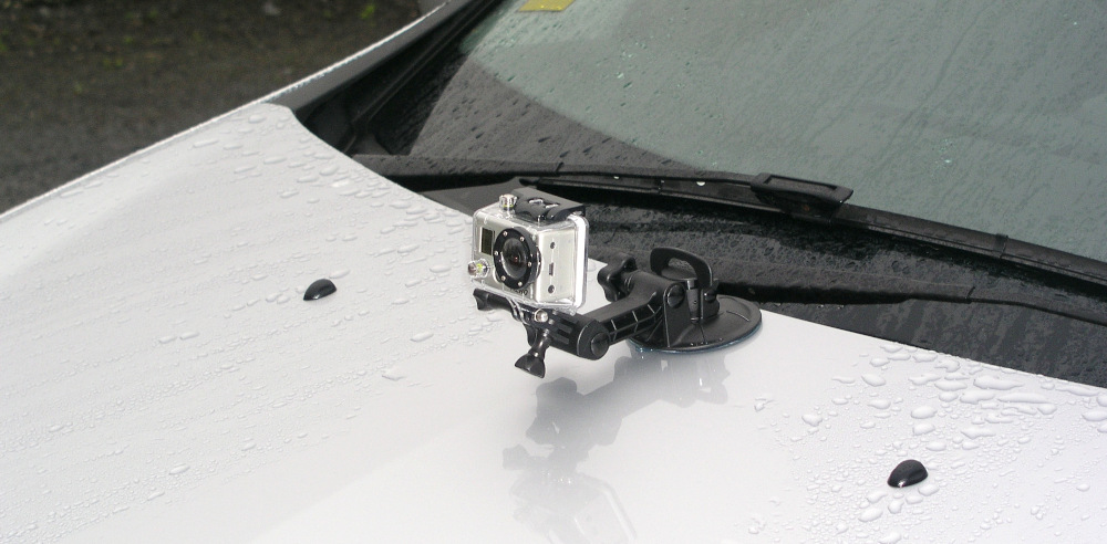 Camera mounted on engine bonnet
