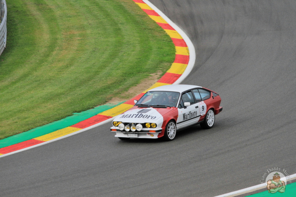 Alfa Romeo Alfetta GTV6 on a race track