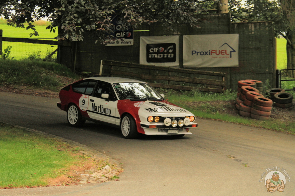 Alfa Romeo Alfetta GTV6 drives around a corner